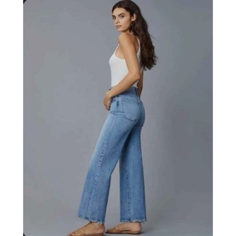 DL 1961 Womens Hepburn Wide Leg High Rise Vintage 31" Jeans  Size 26 Droplet EUC